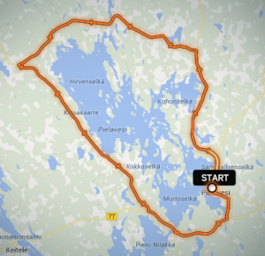 Pielaveden ympäriajo kartalla